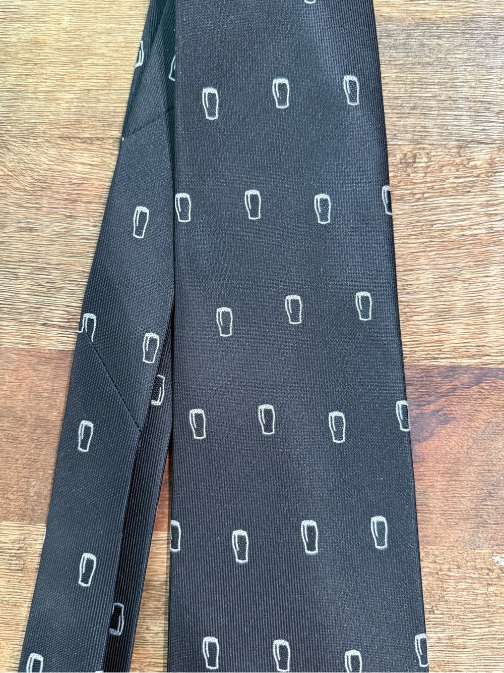 Guinness Black Tie with White Pint Glass Pattern